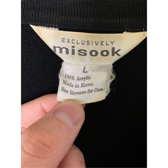 Exclusively Misook open front cardigan jacket black women’s size large - Picture 3 of 3